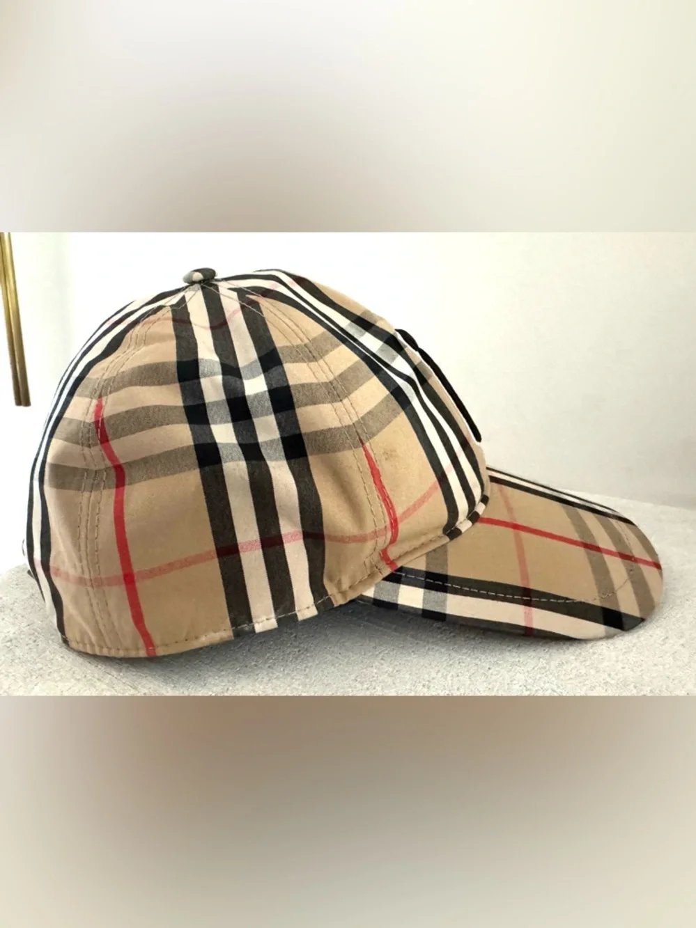BURBERRY TB Monogram Vintage Check Baseball Cap Hat Size M - Picture 2 of 10